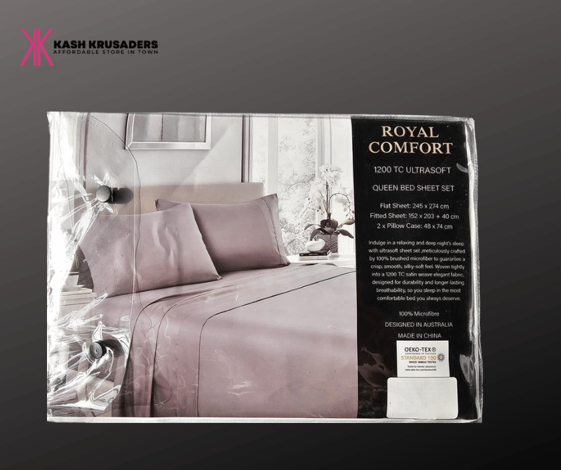 Royal Comfort 1200TC Ultra Soft Queen Bed Sheet Set White | 4 Piece Luxury Bedding